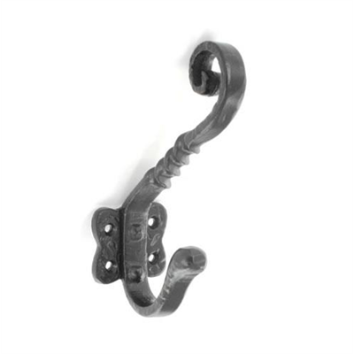 Metal Door Hook Peg Coat Hat Metal Black Powder Coated 100mm...
